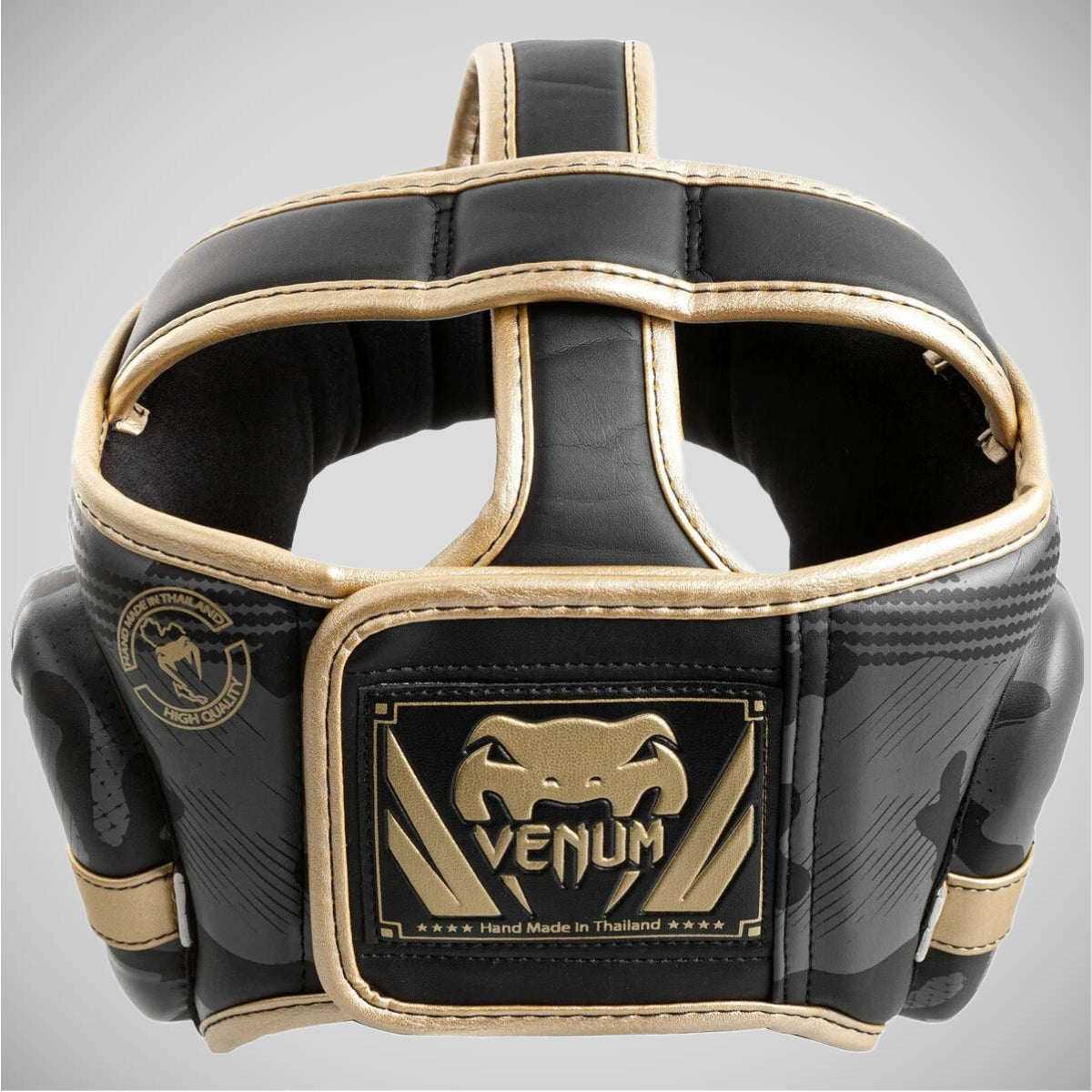 Dark Camo/Gold Venum Elite Head Guard at Bytomic Trade and Wholesale