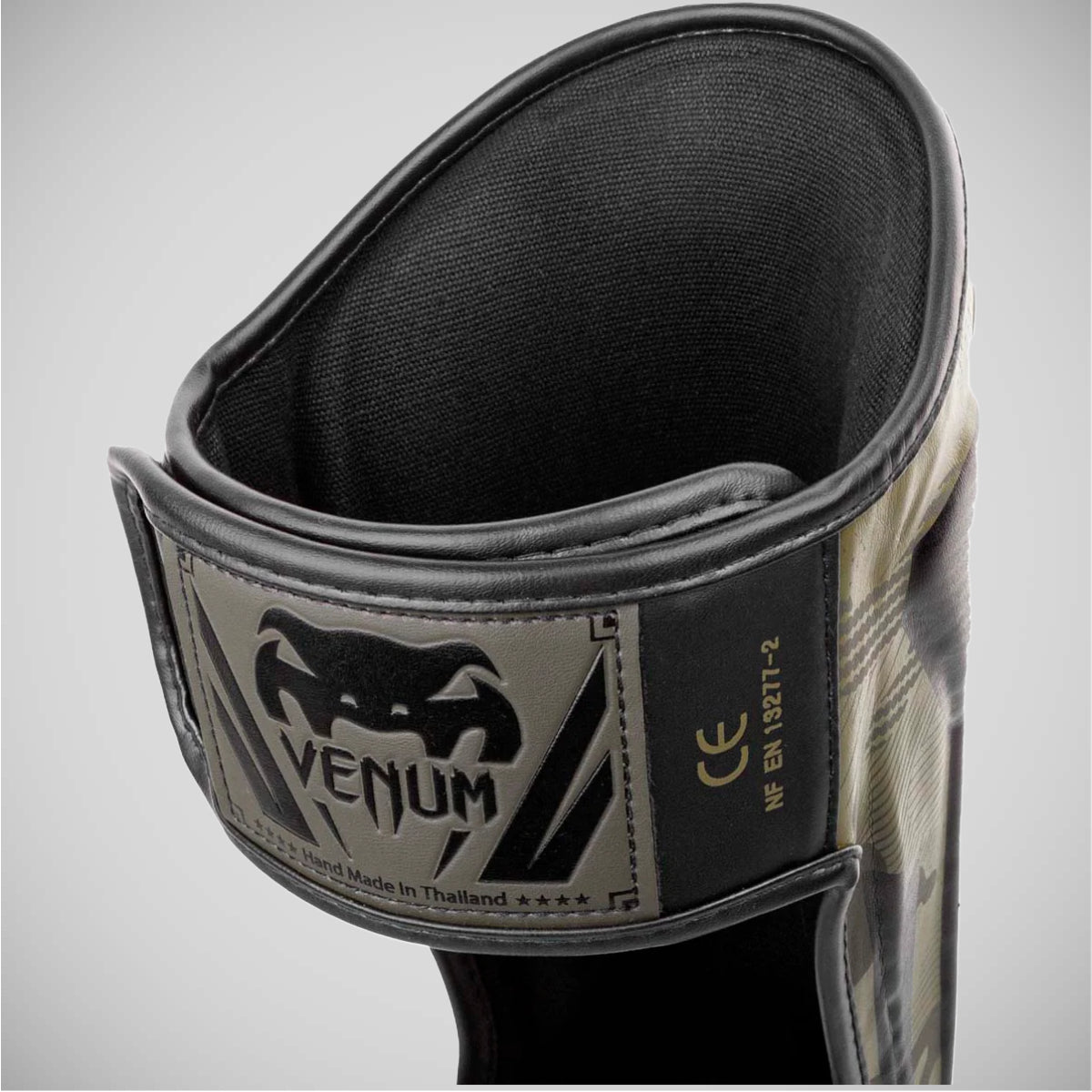 Khaki/Camo Venum Elite Shin Guards at Bytomic Trade and Wholesale