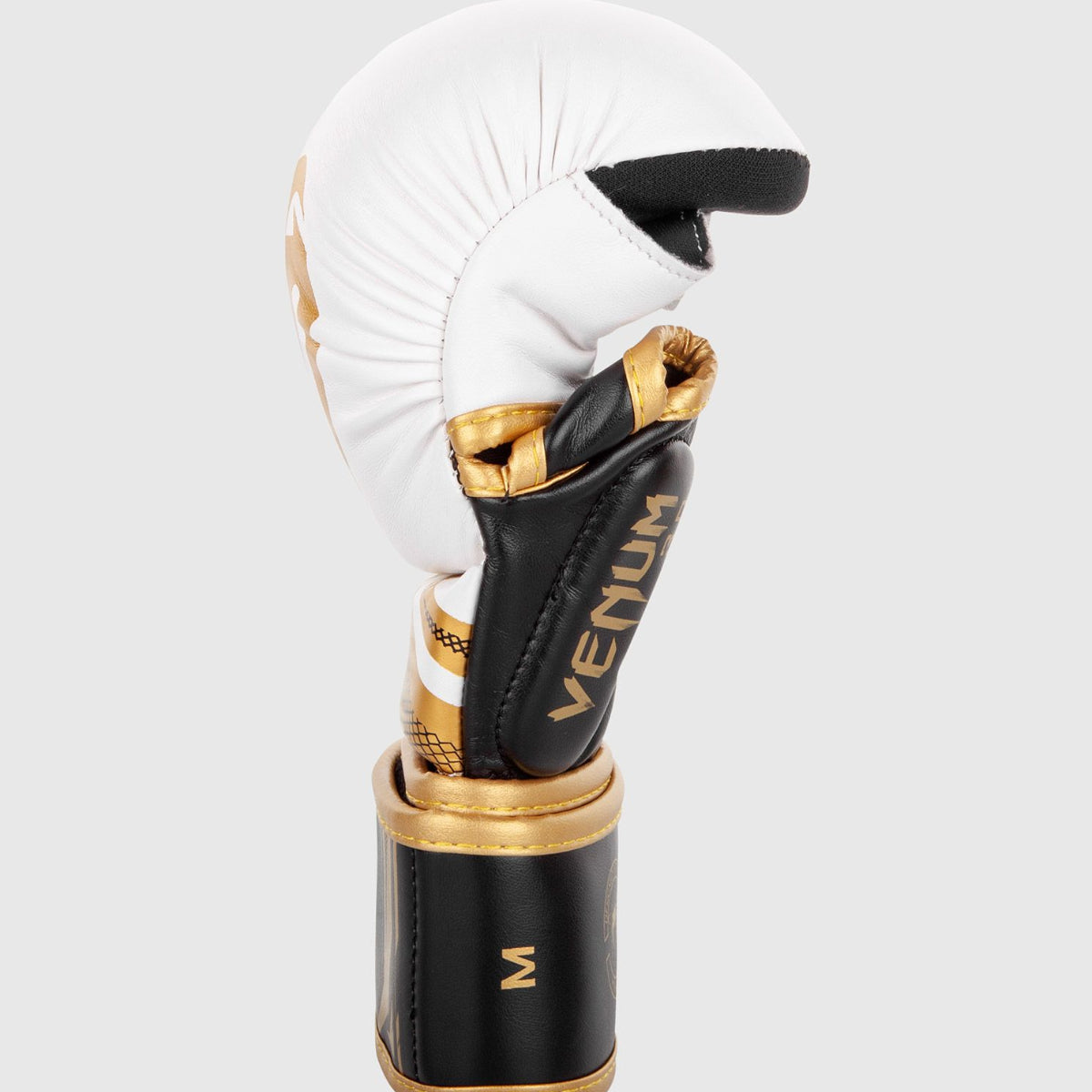 White/Black/Gold Venum Challenger 3.0 MMA Sparring Gloves at Bytomic Trade and Wholesale