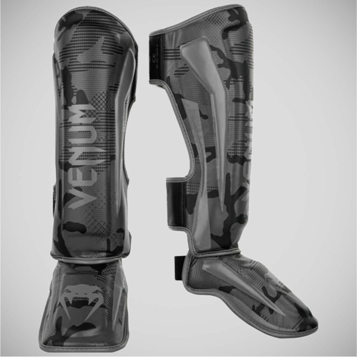 Black/Dark Camo Venum Elite Shin Guards at Bytomic Trade and Wholesale