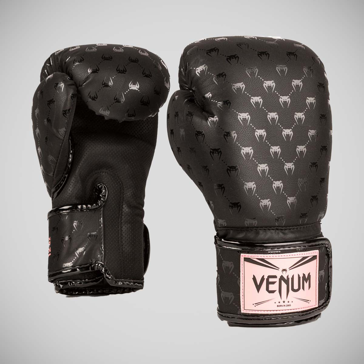 Black/Pink Venum Impact Monogram Boxing Gloves at Bytomic Trade and Wholesale