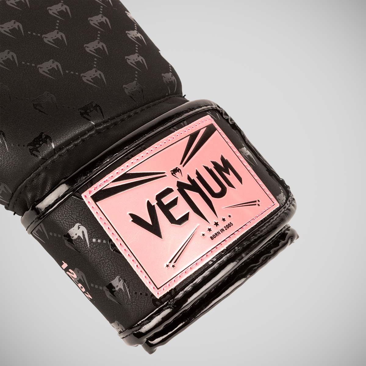Black/Pink Venum Impact Monogram Boxing Gloves at Bytomic Trade and Wholesale