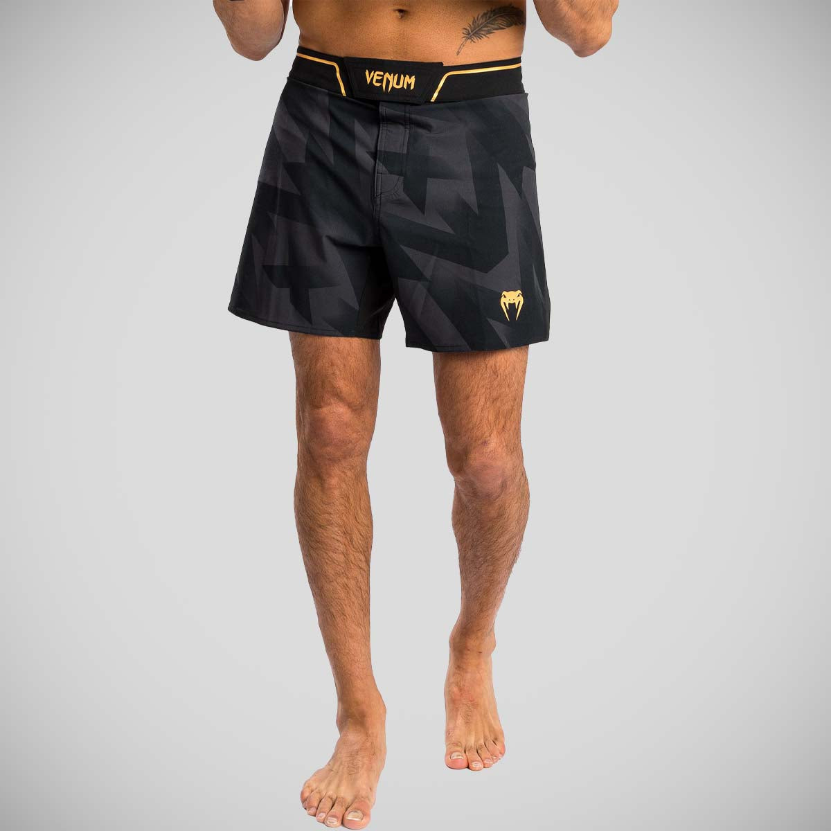 Black/Gold Venum Razor Fight Shorts at Bytomic Trade and Wholesale