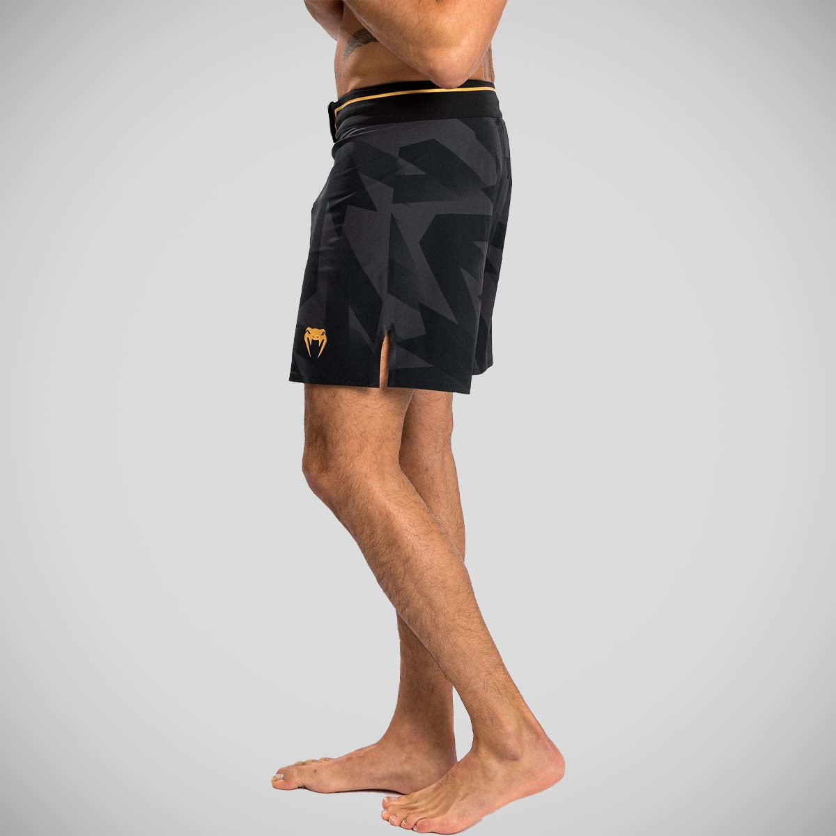 Black/Gold Venum Razor Fight Shorts at Bytomic Trade and Wholesale