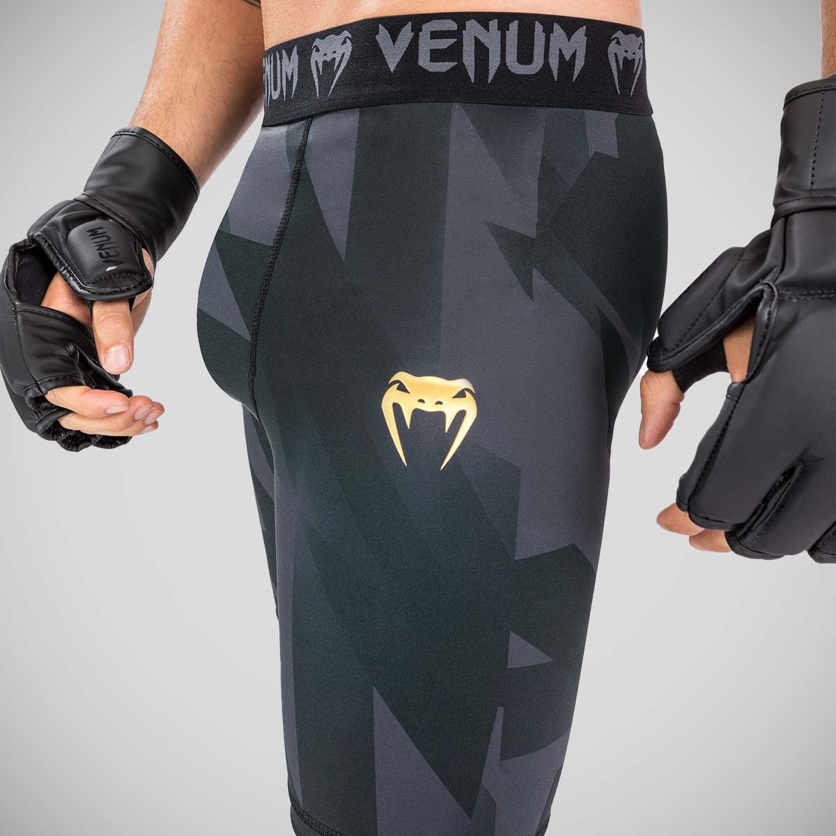 Black/Gold Venum Razor Vale Tudo Shorts at Bytomic Trade and Wholesale