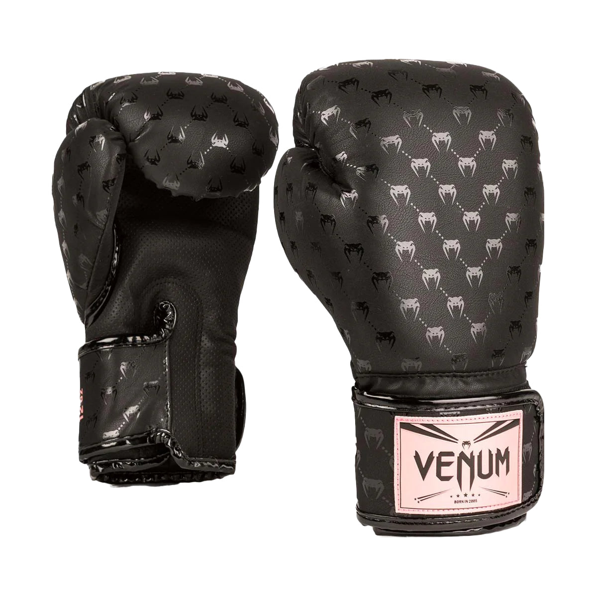 Black/Pink Venum Impact Monogram Boxing Gloves at Bytomic Trade and Wholesale