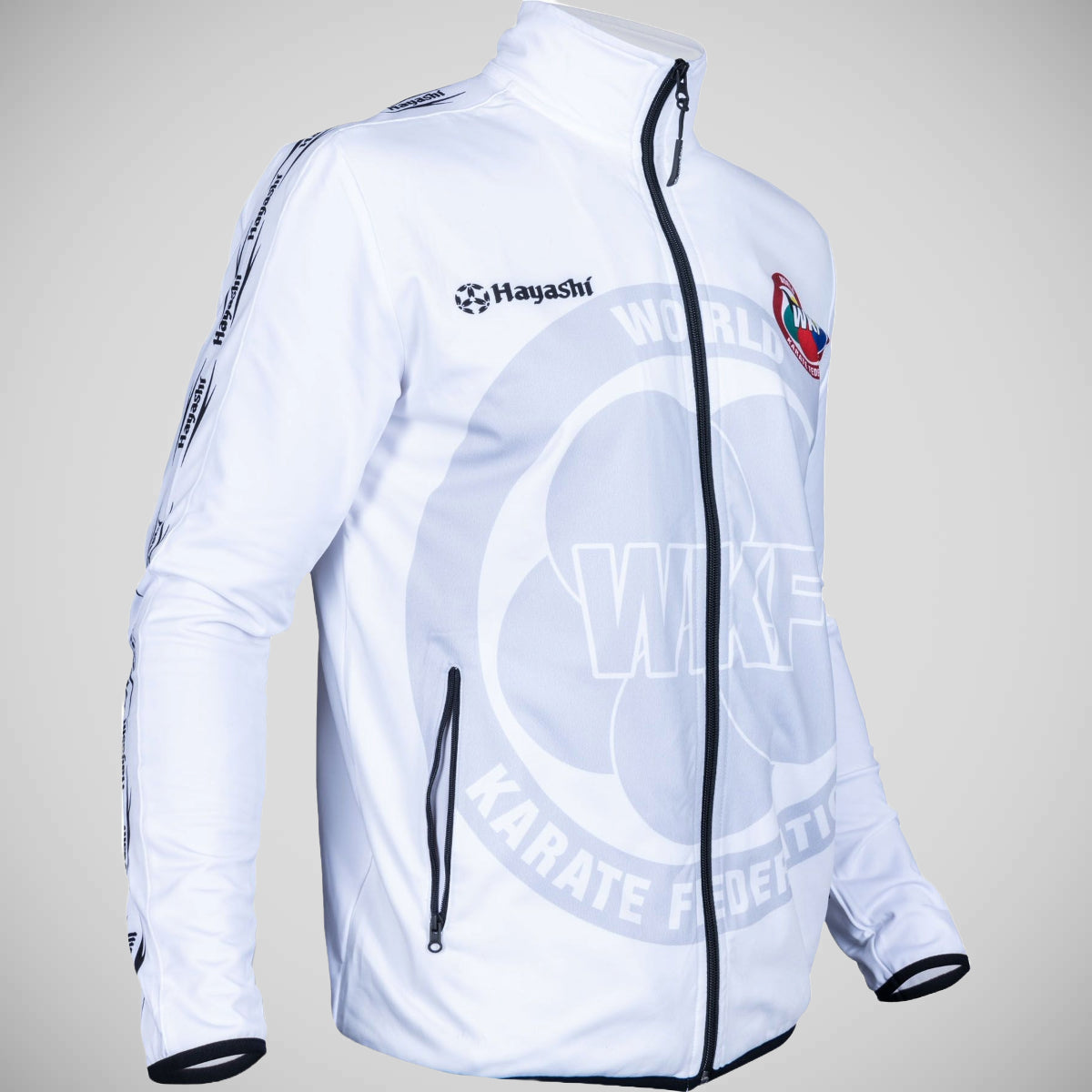 White Hayashi WKF Zeal Training Jacket at Bytomic Trade and Wholesale