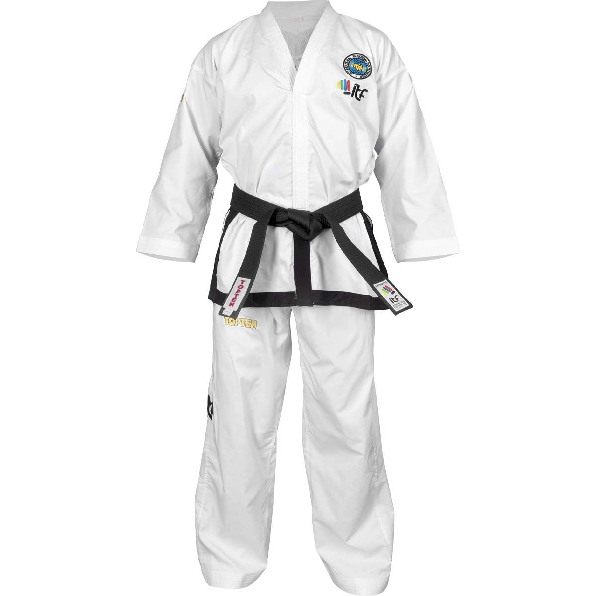 White Top Ten ITF Master Gold Edition Dobok at Bytomic Trade and Wholesale