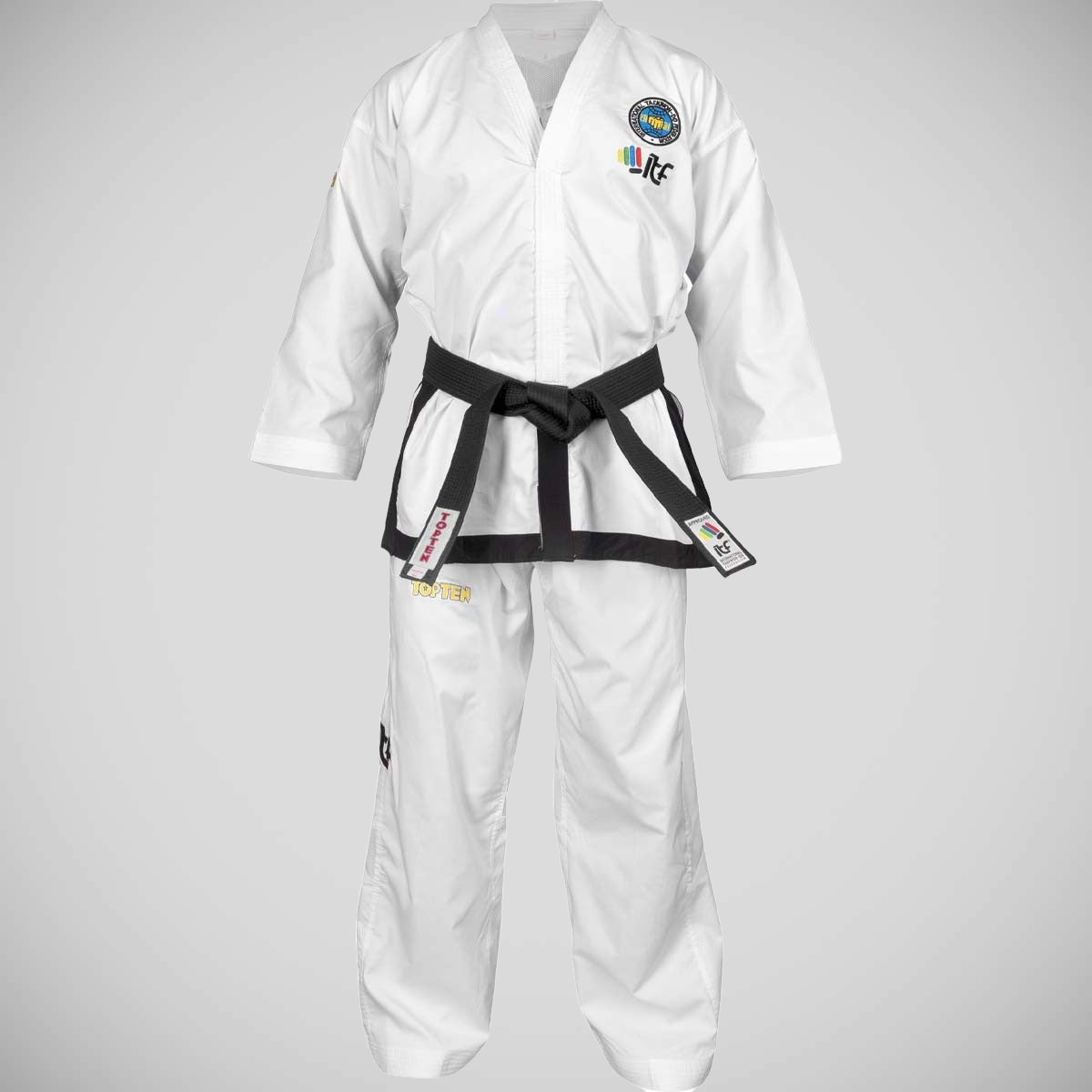 White Top Ten ITF Master Gold Edition Dobok at Bytomic Trade and Wholesale