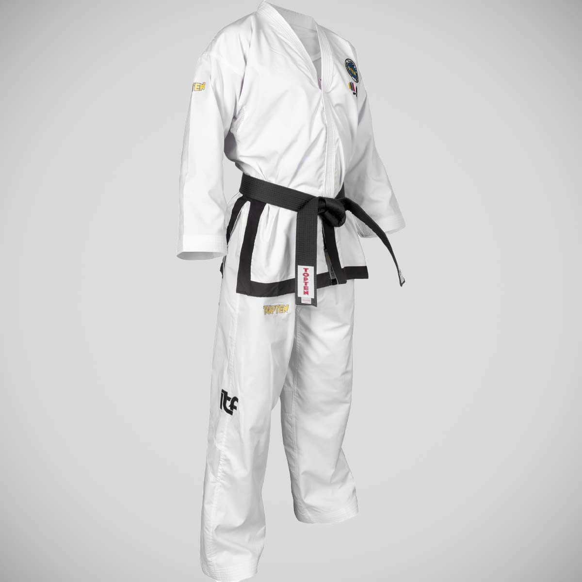 White Top Ten ITF Master Gold Edition Dobok at Bytomic Trade and Wholesale