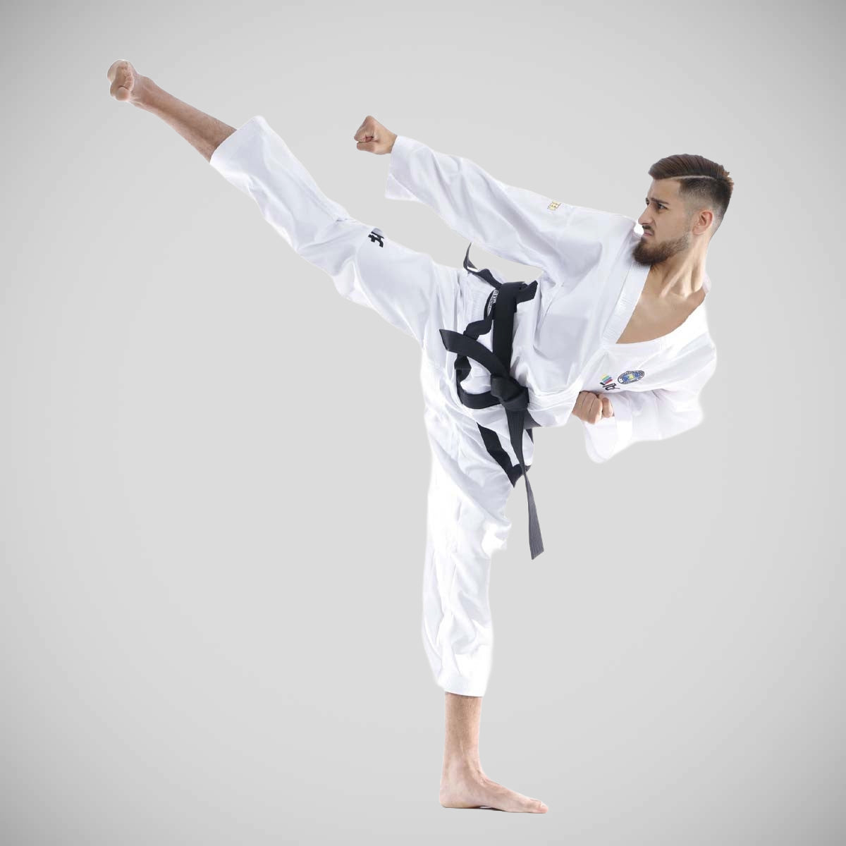 White Top Ten ITF Master Gold Edition Dobok at Bytomic Trade and Wholesale