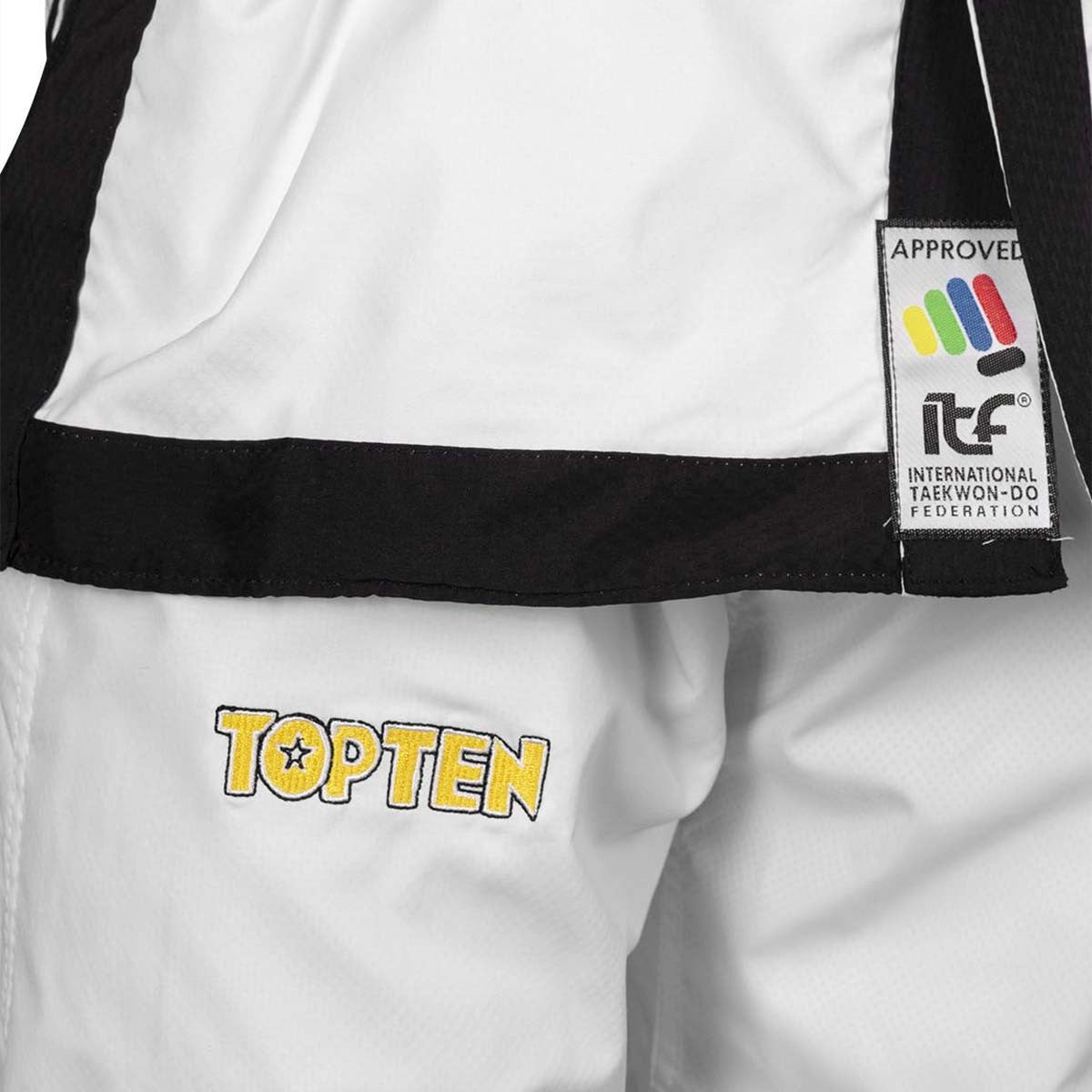 White Top Ten ITF Master Gold Edition Dobok at Bytomic Trade and Wholesale