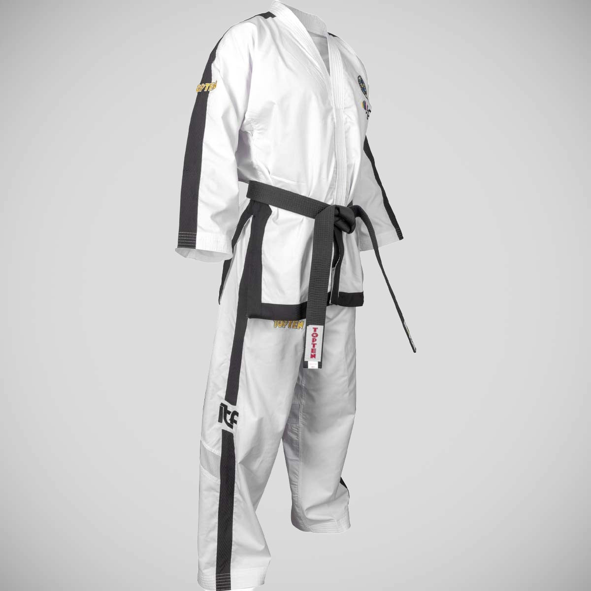 White Top Ten ITF Master Instructor Gold Edition Dobok at Bytomic Trade and Wholesale