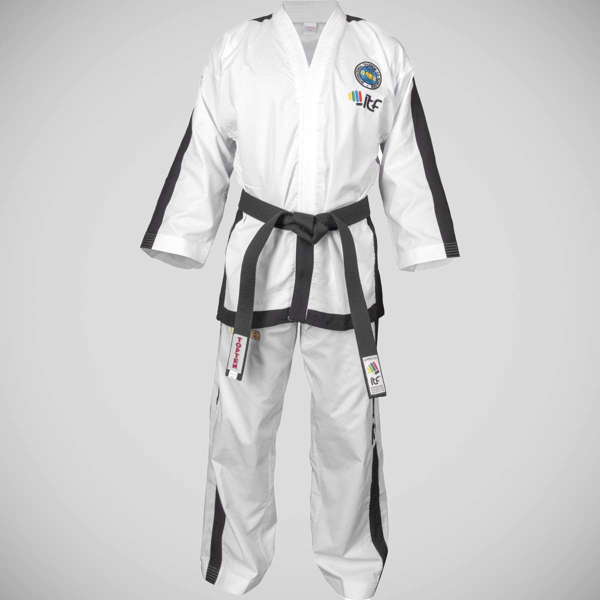 White Top Ten ITF Master Instructor Gold Edition Dobok at Bytomic Trade and Wholesale
