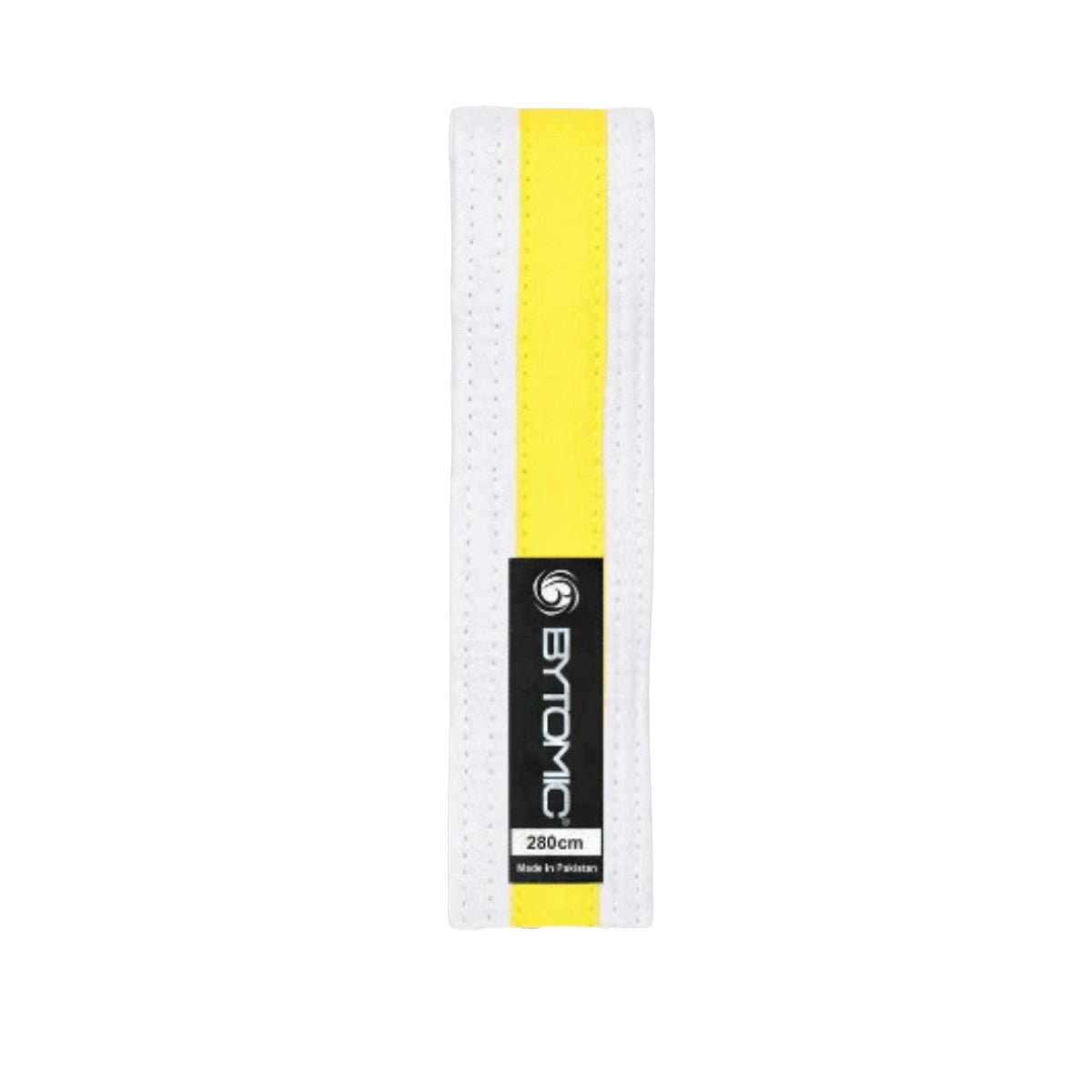White/Yellow Bytomic Kids 100% Cotton Martial Arts Belt at Bytomic Trade and Wholesale