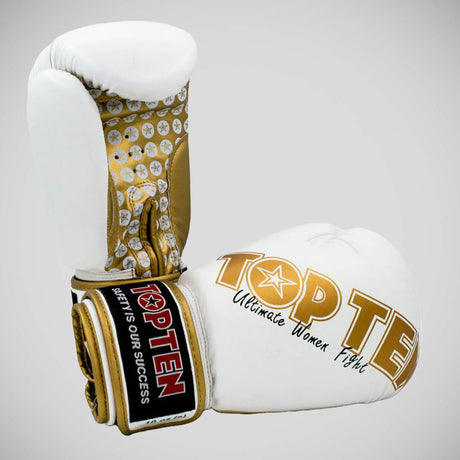 White/Gold Top Ten Womens Boxing Gloves    at Bytomic Trade and Wholesale