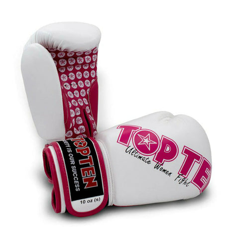 White/Pink Top Ten Womens Boxing Gloves    at Bytomic Trade and Wholesale