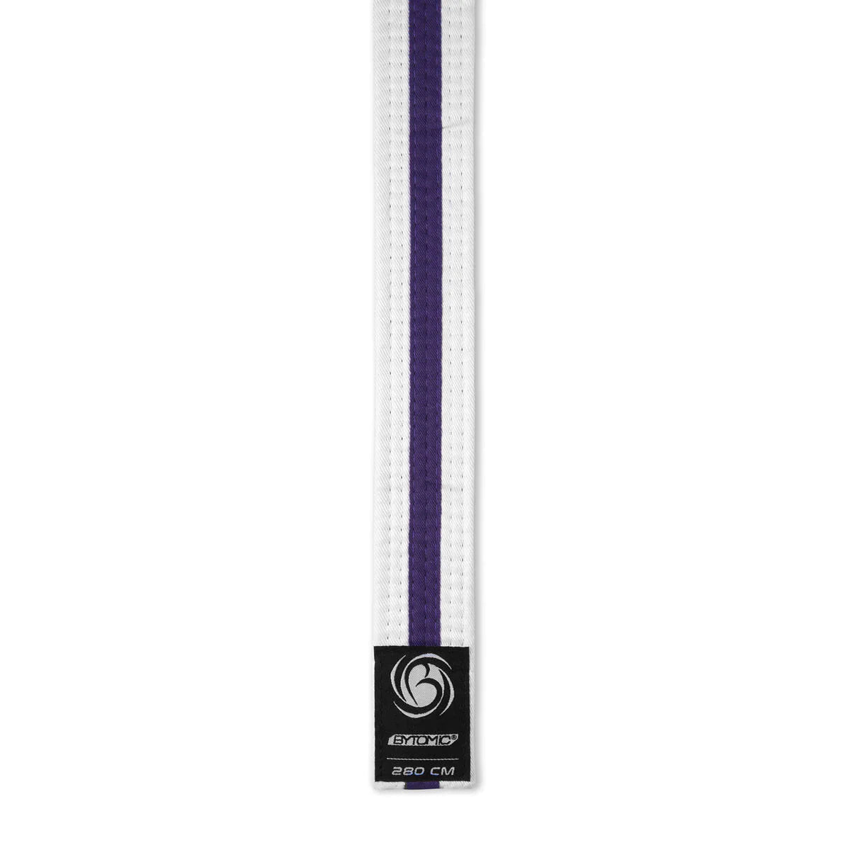 White/Purple Bytomic Striped Polycotton Martial Arts Belt Pack of 10 at Bytomic Trade and Wholesale