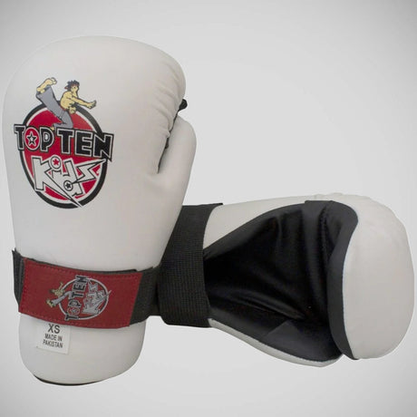 White Top Ten Kids Pointfighter Gloves One Size    at Bytomic Trade and Wholesale