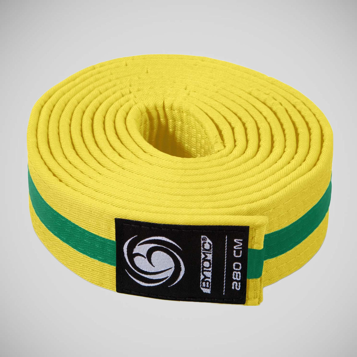Yellow/Green Bytomic Striped Polycotton Martial Arts Belt Pack of 10 at Bytomic Trade and Wholesale
