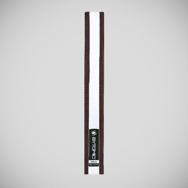 Brown/White Stripe Bytomic 100% Cotton Martial Arts Belt at Bytomic Trade and Wholesale