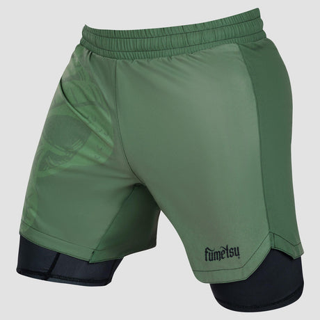 Khaki Fumetsu Snake Eyes Dual Layer Fight Shorts Small   at Bytomic Trade and Wholesale