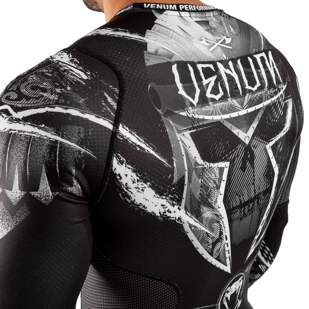 Black-White Venum GLDTR 4.0 Long Sleeve Rash Guard    at Bytomic Trade and Wholesale