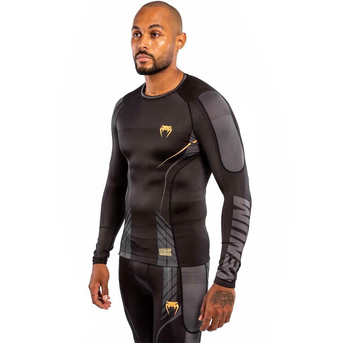 Black-Gold Venum Athletics Long Sleeve Rash Guard    at Bytomic Trade and Wholesale