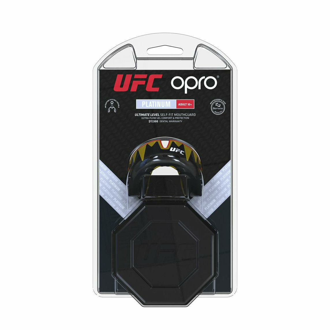 Black Metal-Red Opro UFC Platinum Fangz Mouth Guard    at Bytomic Trade and Wholesale