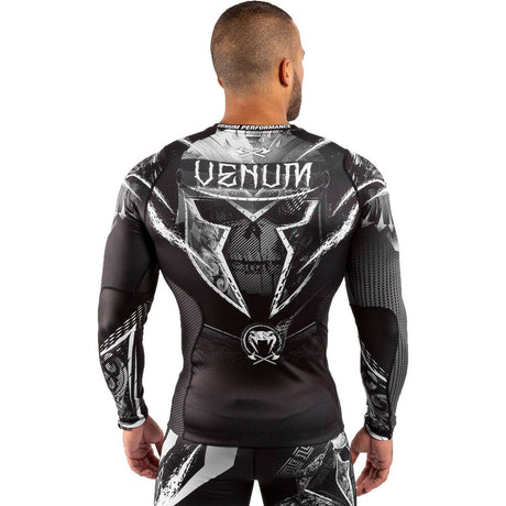 Black-White Venum GLDTR 4.0 Long Sleeve Rash Guard    at Bytomic Trade and Wholesale