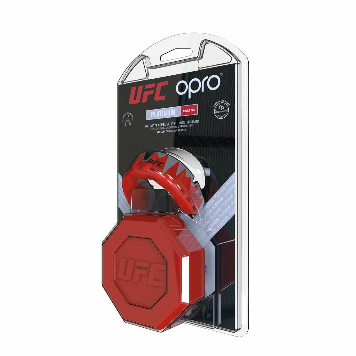 Red Metal-Black Opro UFC Platinum Fangz Mouth Guard at Bytomic Trade and Wholesale