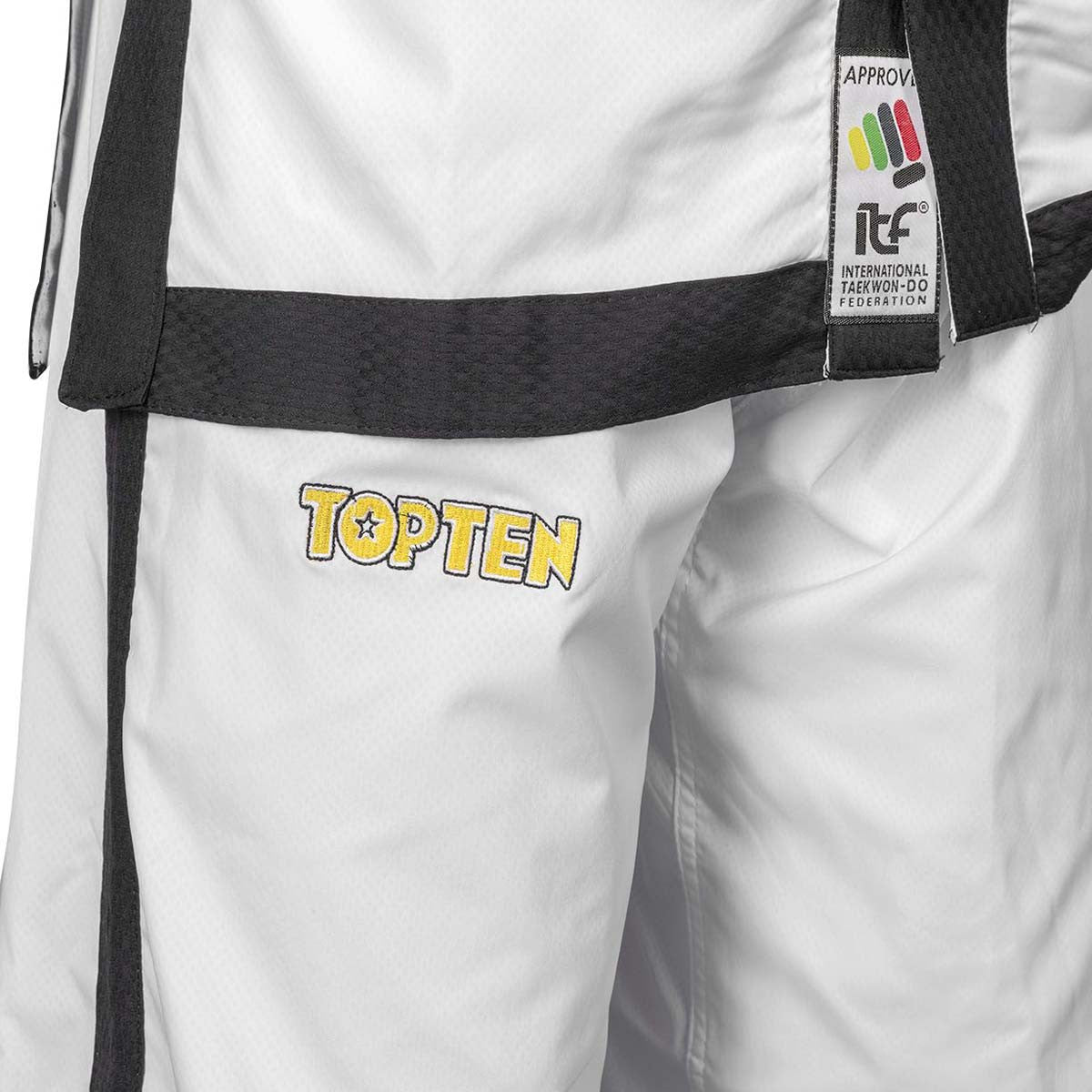 White Top Ten ITF Master Instructor Gold Edition Dobok at Bytomic Trade and Wholesale