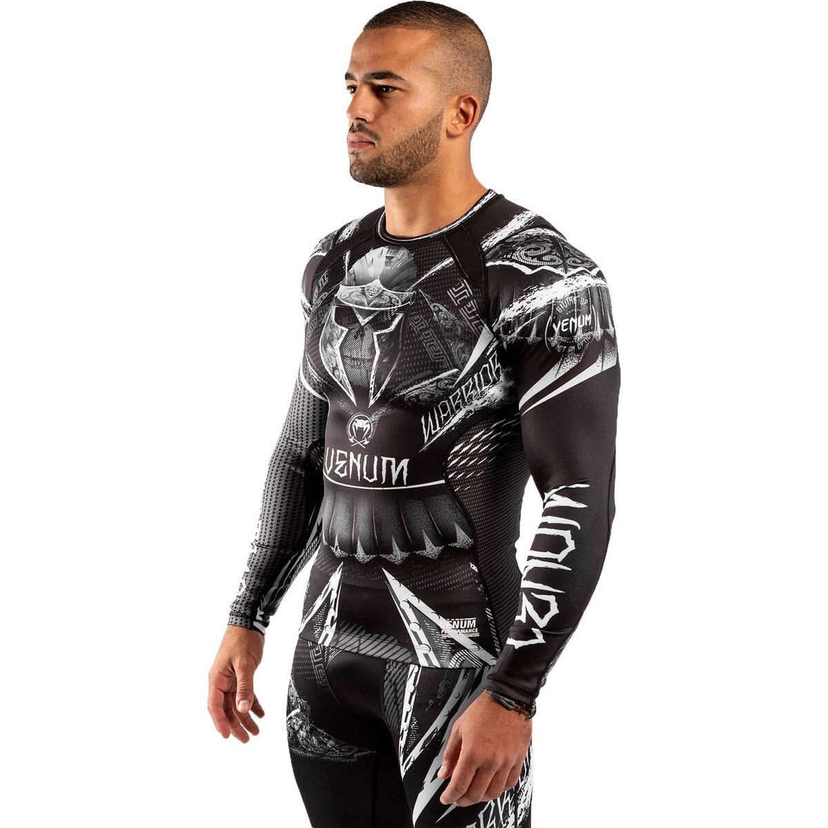 Black-White Venum GLDTR 4.0 Long Sleeve Rash Guard    at Bytomic Trade and Wholesale