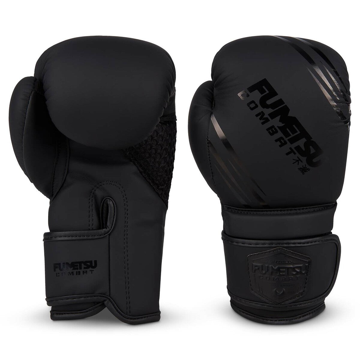 Black/Black Fumetsu Shield Kids Boxing Gloves at Bytomic Trade and Wholesale