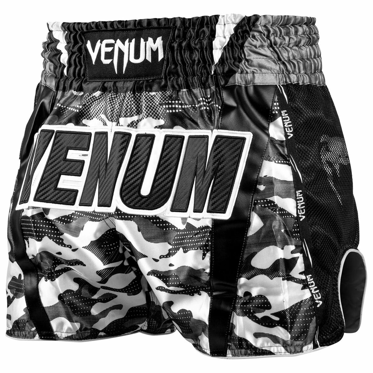 Camo-Black Venum Full Cam Muay Thai Shorts at Bytomic Trade and Wholesale