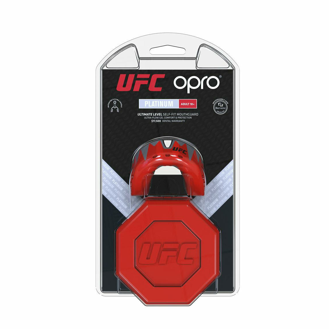 Red Metal-Black Opro UFC Platinum Fangz Mouth Guard at Bytomic Trade and Wholesale