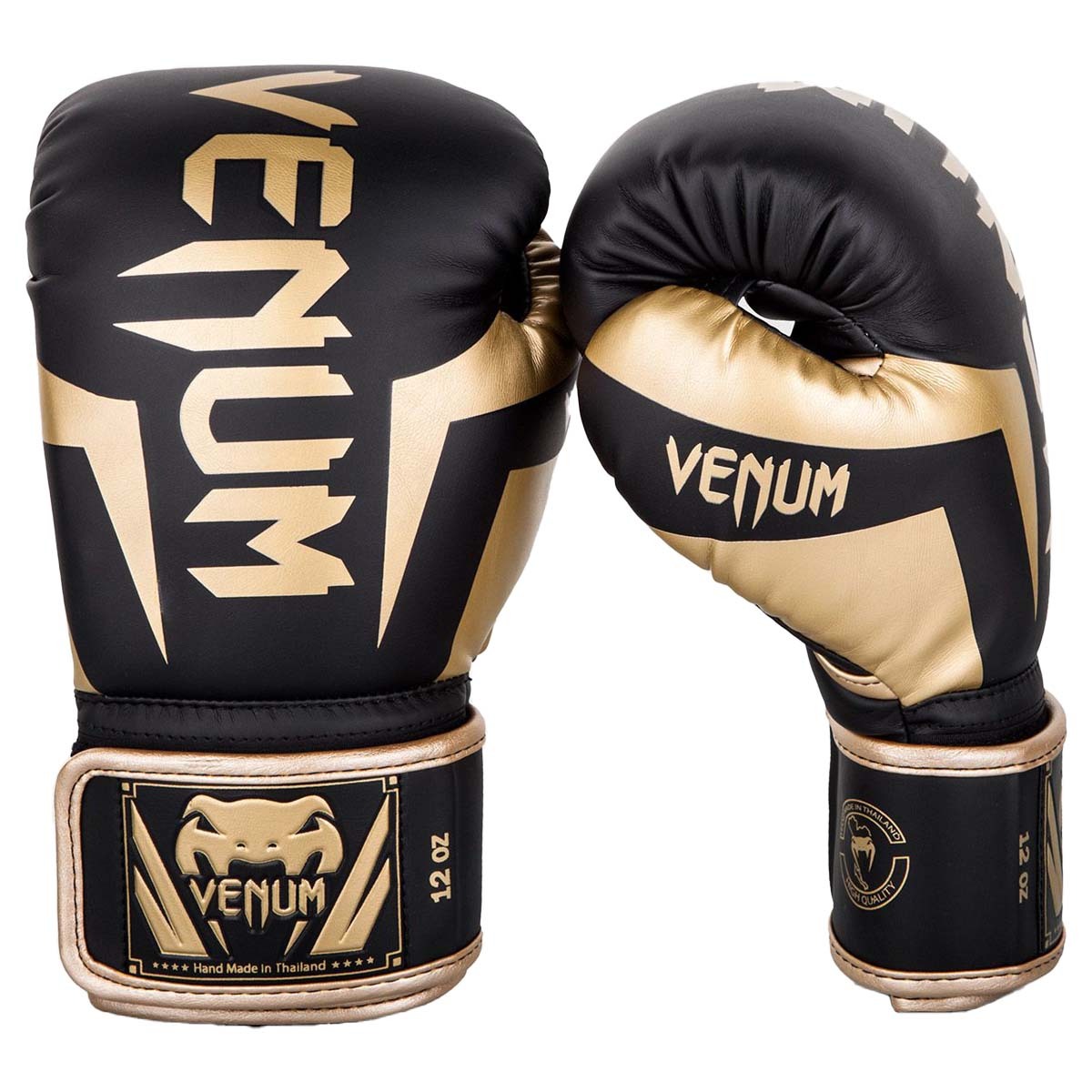 Black/Gold Venum Elite Boxing Gloves at Bytomic Trade and Wholesale