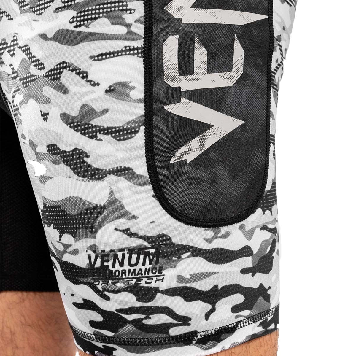 White-Black Venum Defender Urban Camo Compression Shorts at Bytomic Trade and Wholesale