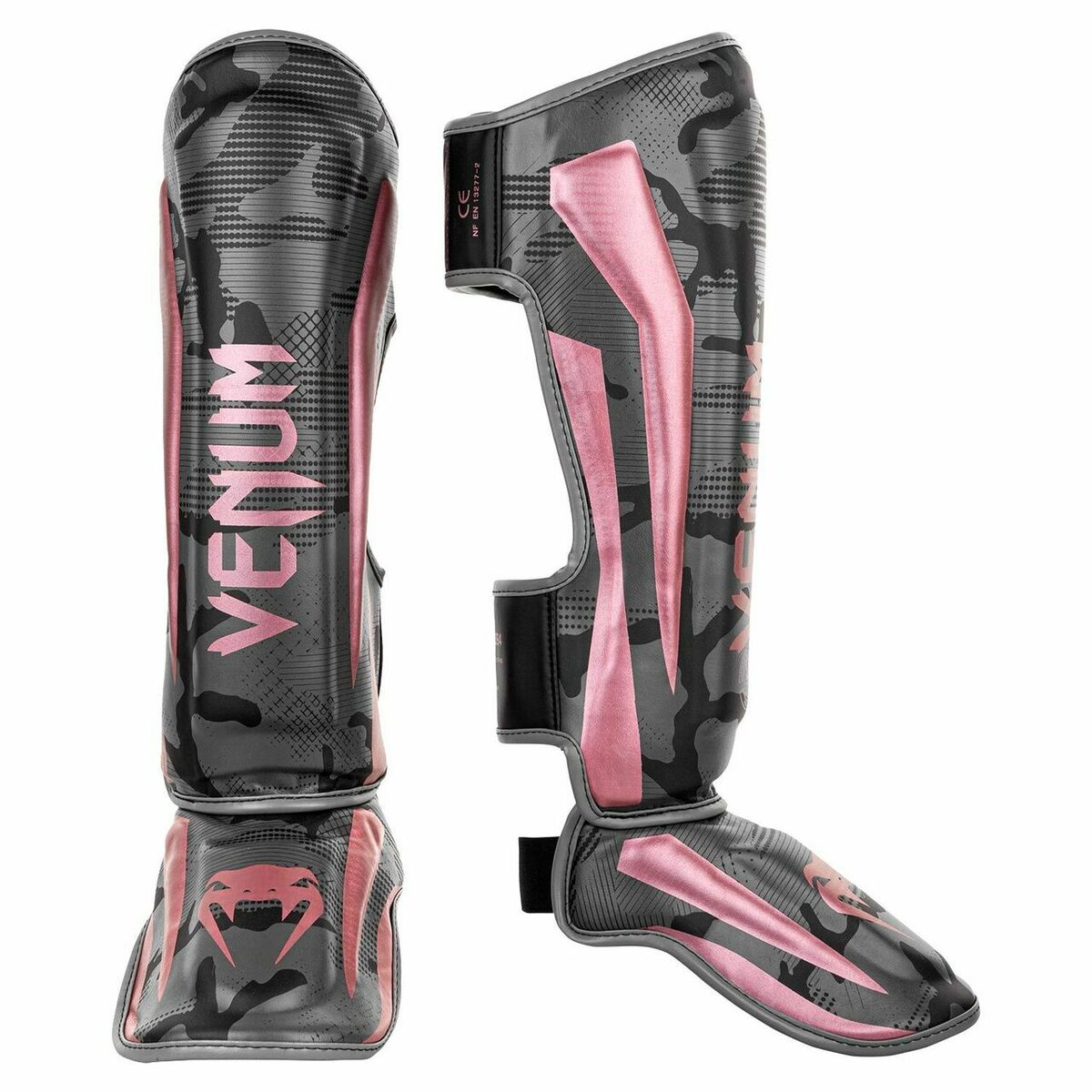 Black/Pink Venum Elite Shin Guards at Bytomic Trade and Wholesale