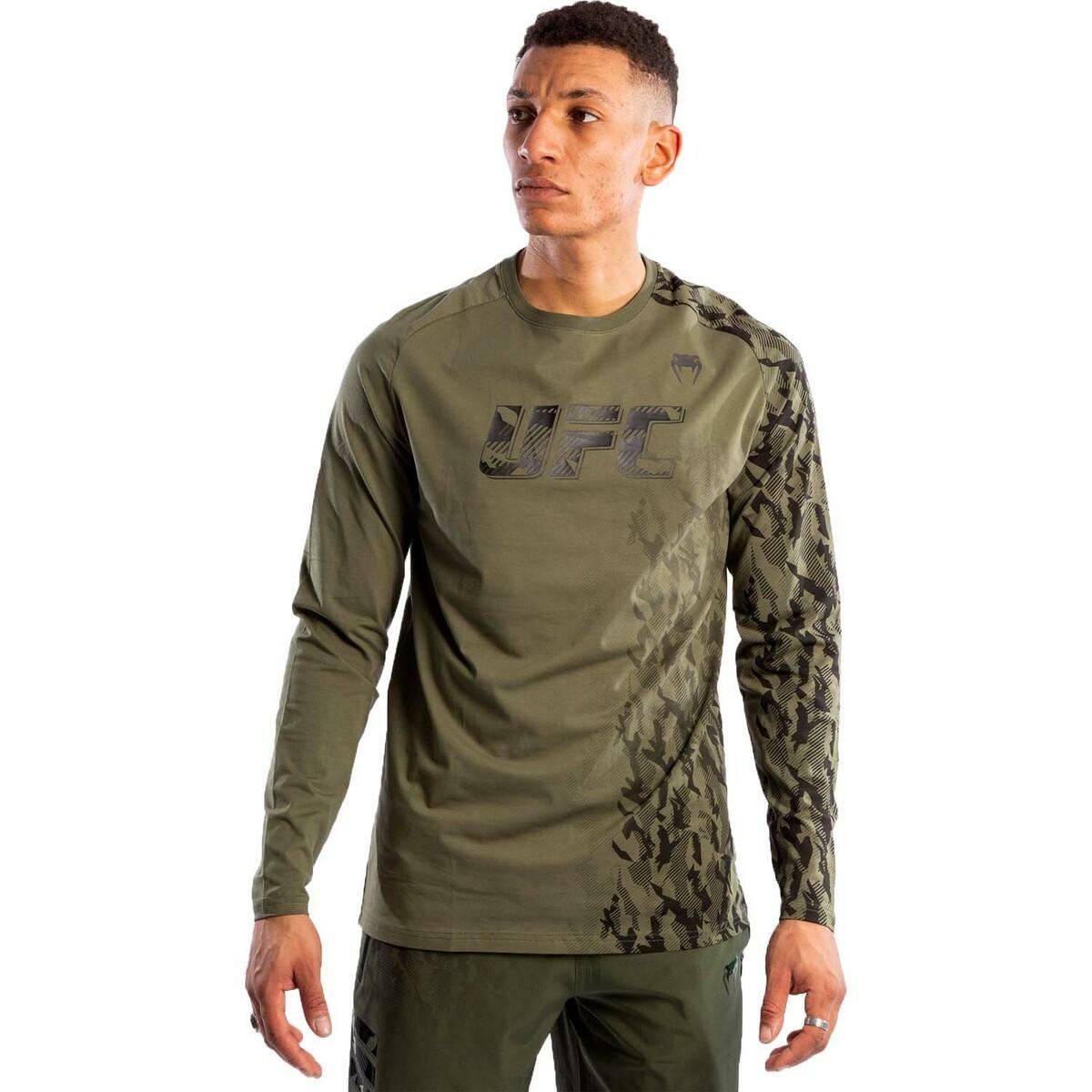 Venum UFC Authentic Fight Week Long Sleeve T-Shirt Khaki Small at Bytomic Trade and Wholesale