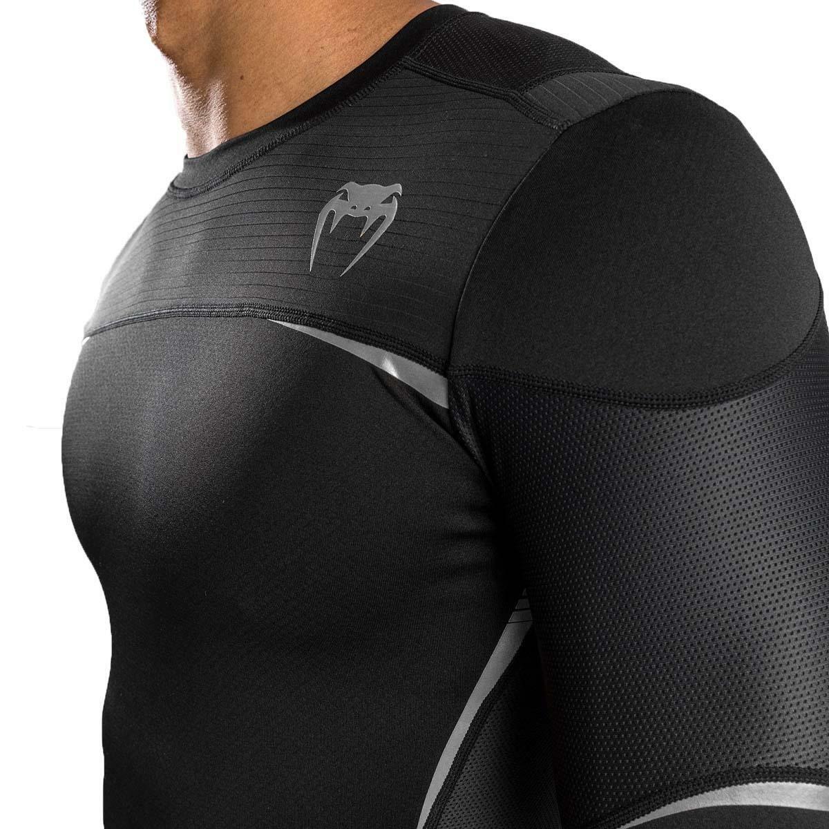 Black/Grey Venum Tempest 2.0 Long Sleeve Rash Guard at Bytomic Trade and Wholesale