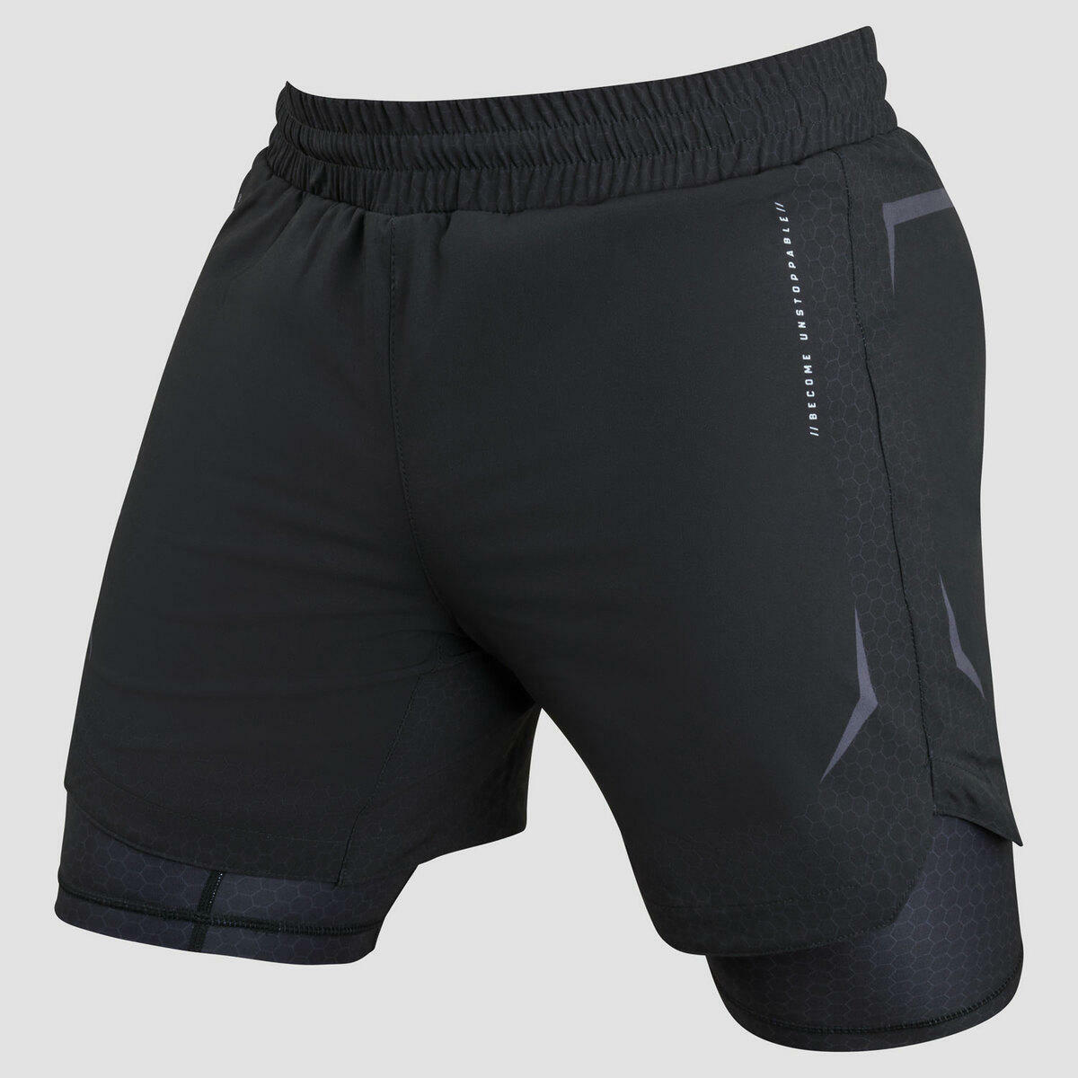 Black Fumetsu Ghost MK2 Dual Layer Fight Shorts at Bytomic Trade and Wholesale