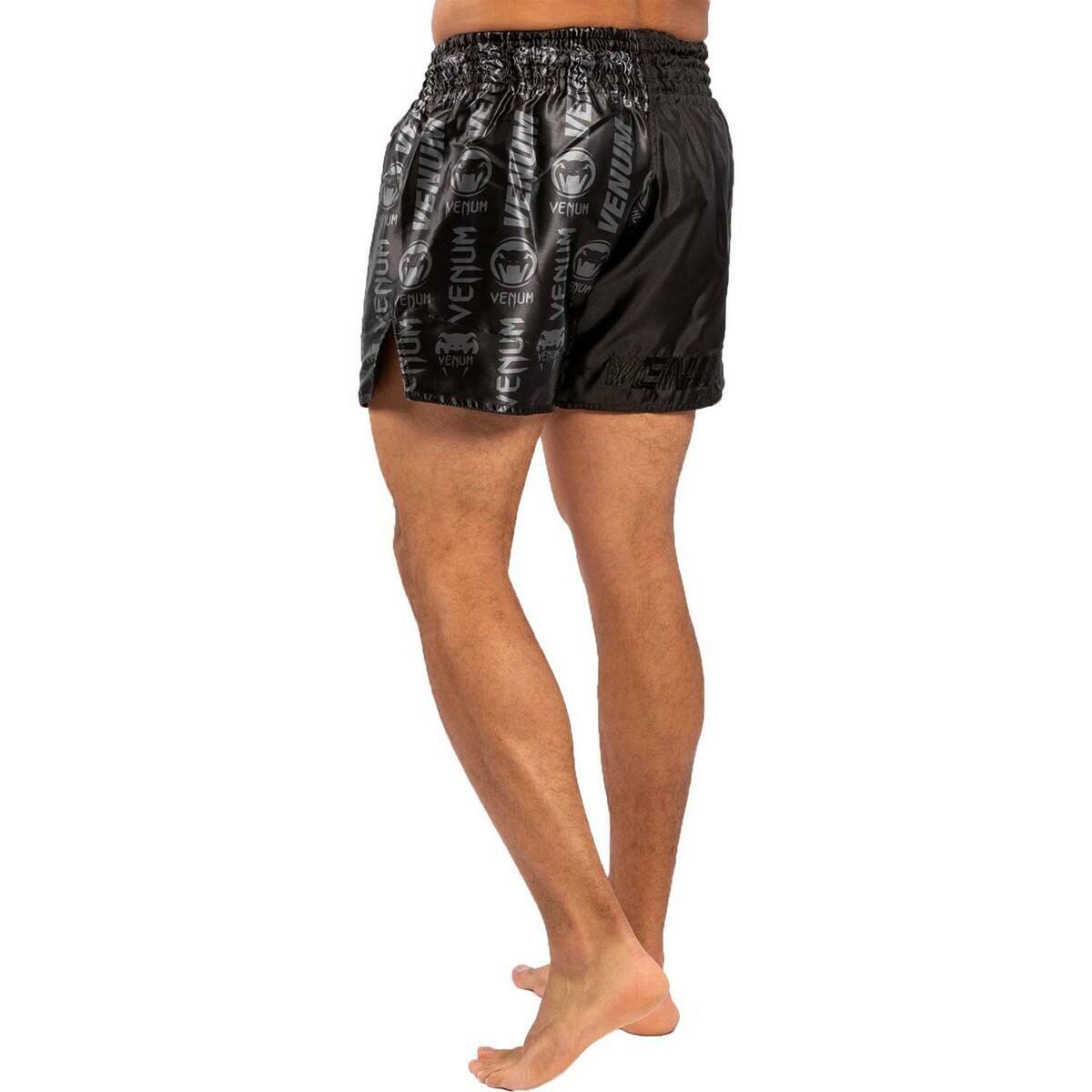 Black/Black Venum Logos Muay Thai Shorts at Bytomic Trade and Wholesale