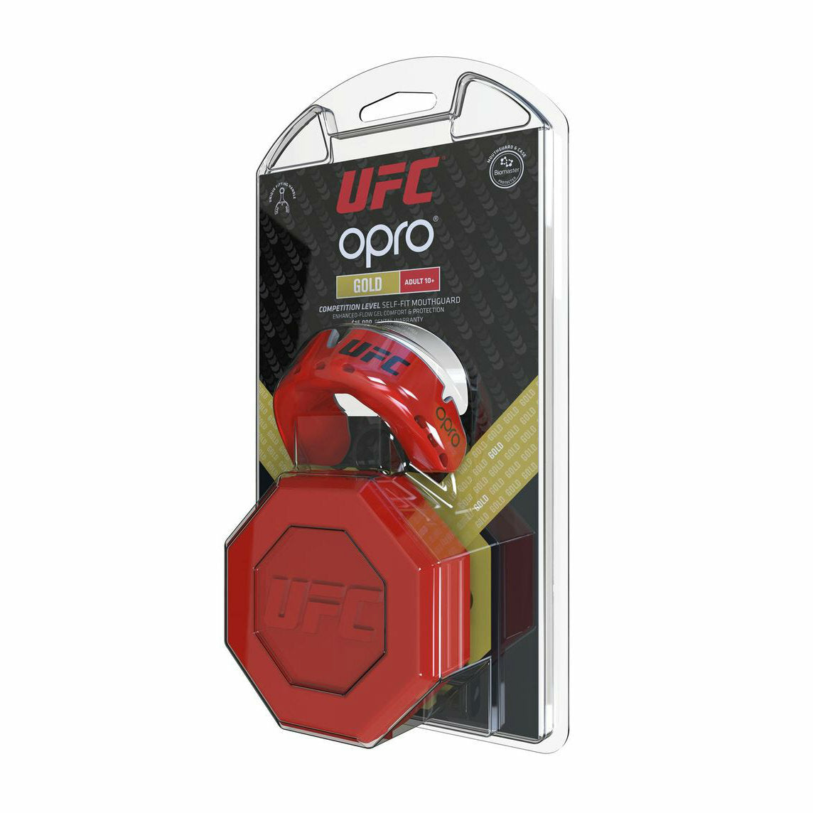 Red Metal-Silver Opro Junior UFC Gold Mouth Guard Red at Bytomic Trade and Wholesale