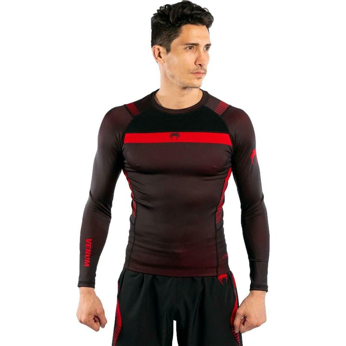 Venum No Gi 3.0 Long Sleeve Rash Guard Black/Red Small at Bytomic Trade and Wholesale
