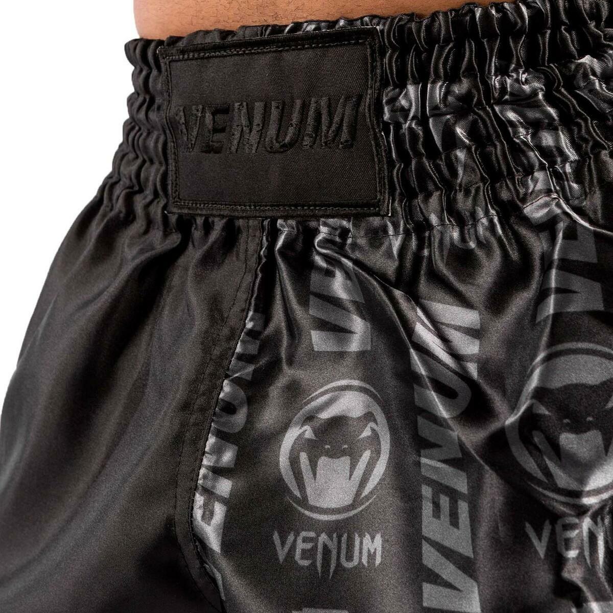 Black/Black Venum Logos Muay Thai Shorts at Bytomic Trade and Wholesale