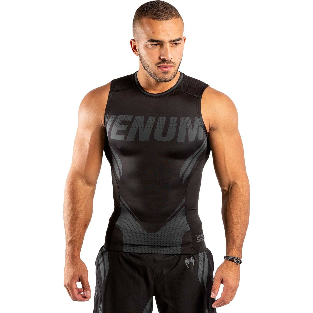 Venum One FC Impact Sleeveless Rash Guard Black/Black Small at Bytomic Trade and Wholesale