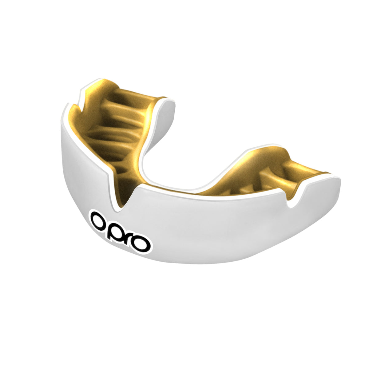 White-Gold Opro Power Fit Mouth Guard at Bytomic Trade and Wholesale
