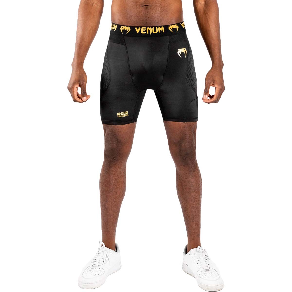 Black/Gold Venum G-Fit Compression Shorts at Bytomic Trade and Wholesale