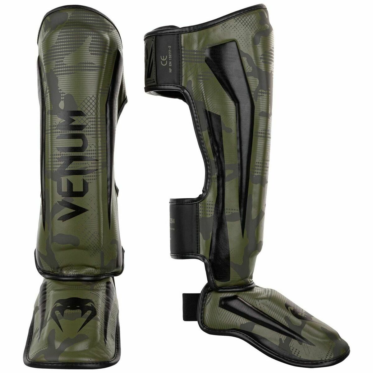Khaki/Camo Venum Elite Shin Guards at Bytomic Trade and Wholesale